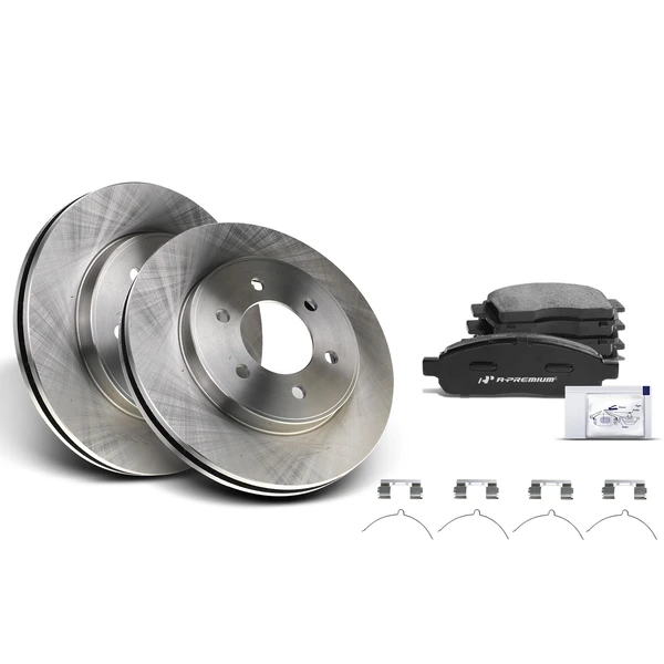 2006-2008 Lincoln Mark LT Disc Brake Rotors and Ceramic Pads Kit, 6 Pcs, Front Driver & Passenger, A-Premium, APBRPR172