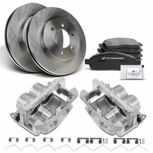 8 Pcs Front Disc Brake Rotor & Ceramic Brake Pads + Brake Caliper