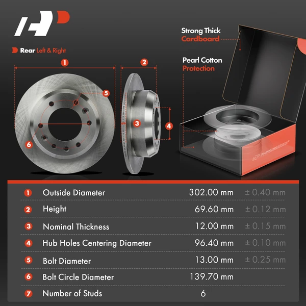 Disc Brake Rotors and Ceramic Pads Kit, 12 Pcs, Front & Rear, A-Premium, APBRPR841