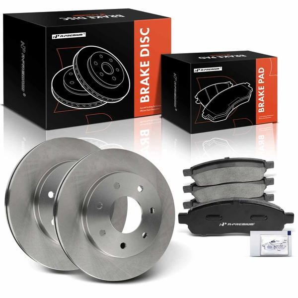 2006-2008 Lincoln Mark LT Disc Brake Rotors and Ceramic Pads Kit, 6 Pcs, Front Driver & Passenger, A-Premium, APBRPR1537
