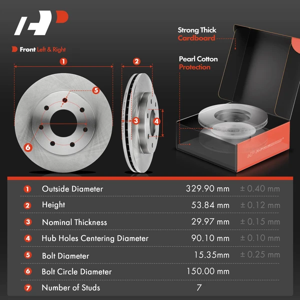 Disc Brake Rotors and Ceramic Pads Kit, 6 Pcs, Front Driver & Passenger, A-Premium, APBRPR1537