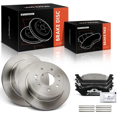 6 Pcs Rear Disc Brake Rotors & Ceramic Brake Pads