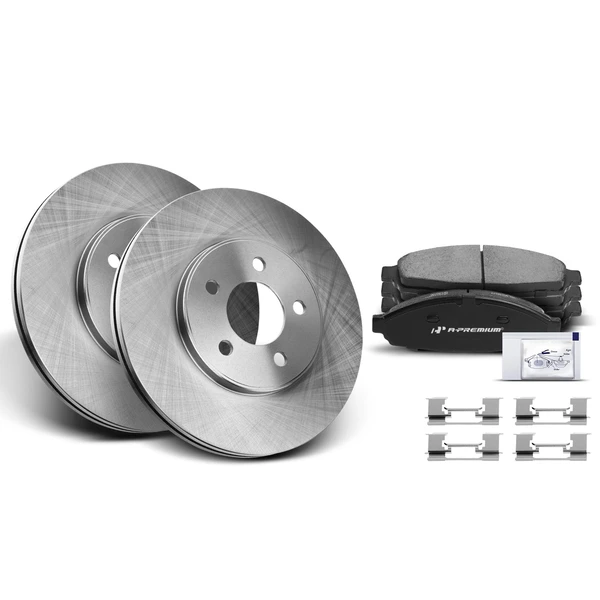 2003-2004 Mercury Marauder Disc Brake Rotors and Ceramic Pads Kit, 6 Pcs, Front Driver & Passenger, A-Premium, APBRPR399
