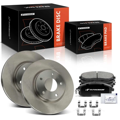 6 Pcs Front Disc Brake Rotors & Ceramic Brake Pads