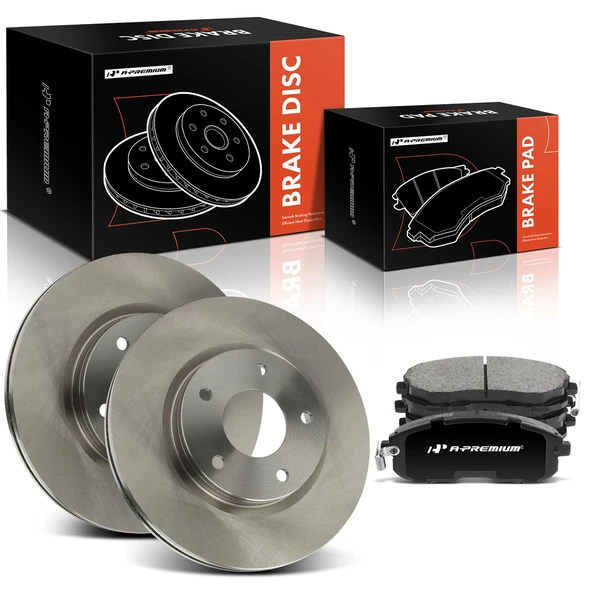Disc Brake Rotors and Ceramic Pads Kit, 6 Pcs, Front Driver & Passenger, A-Premium, APBRPR1557