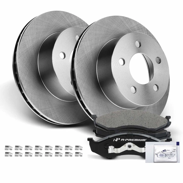 Disc Brake Rotors and Ceramic Pads Kit, 6 Pcs, Front Driver & Passenger, A-Premium, APBRPR402