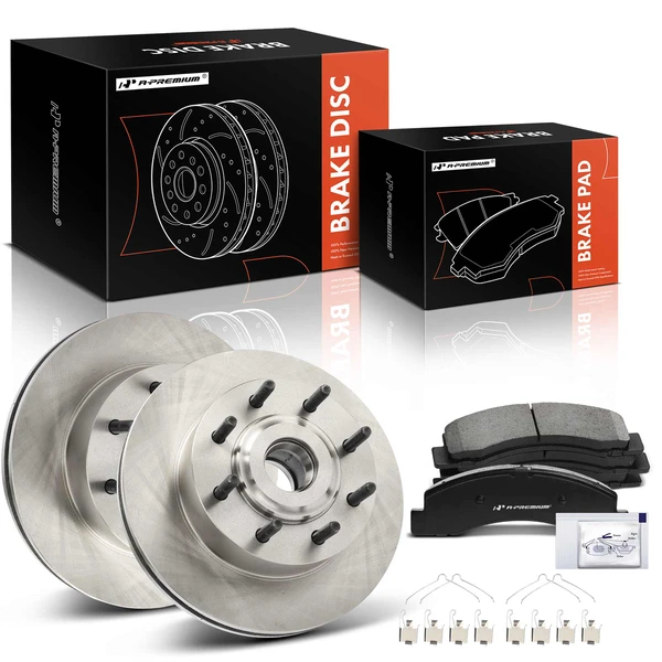Disc Brake Rotors and Ceramic Pads Kit, 6 Pcs, Front Driver & Passenger, A-Premium, APBRPR1558