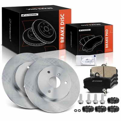 6 Pcs Front Disc Brake Rotors & Ceramic Brake Pads