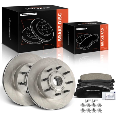 6 Pcs Front Disc Brake Rotors & Ceramic Brake Pads