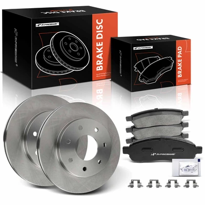 6 Pcs Front Disc Brake Rotors & Ceramic Brake Pads