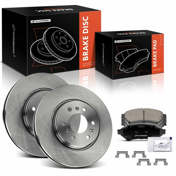 Disc Brake Rotors and Ceramic Pads Kit, 6 Pcs, Front Driver & Passenger, A-Premium, APBRPR1794