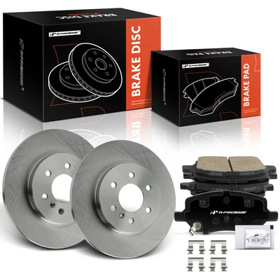 6 Pcs Rear Disc Brake Rotors & Ceramic Brake Pads