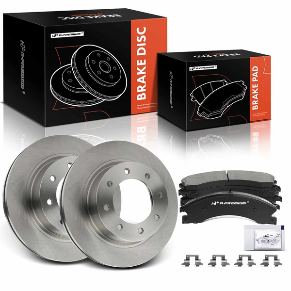 Disc Brake Rotors and Ceramic Pads Kit, 6 Pcs, Front Driver & Passenger, A-Premium, APBRPR1547