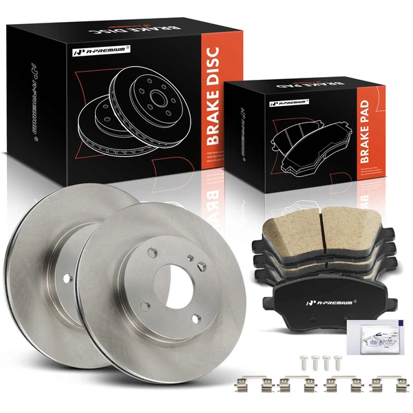 Disc Brake Rotors and Ceramic Pads Kit, 6 Pcs, Front Driver & Passenger, A-Premium, APBRPR1548