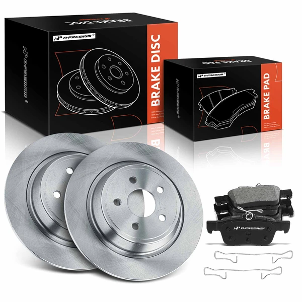 2017-2020 Lincoln MKZ Disc Brake Rotors and Ceramic Pads Kit, 6 Pcs, Rear Driver & Passenger, A-Premium, APBRPR1554