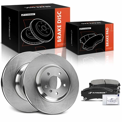 6 Pcs Front Disc Brake Rotors & Ceramic Brake Pads