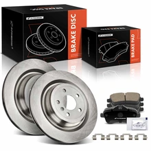 6 Pcs Rear Disc Brake Rotors & Ceramic Brake Pads