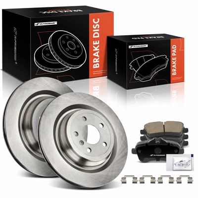 6 Pcs Rear Disc Brake Rotors & Ceramic Brake Pads