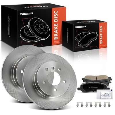 6 Pcs Rear Disc Brake Rotors & Ceramic Brake Pads