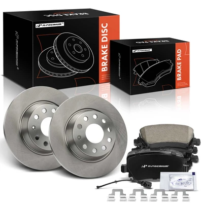 6 Pcs Rear Disc Brake Rotors & Ceramic Brake Pads