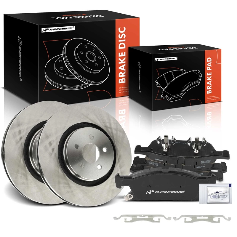 2018 Ford Edge Brake Pad and Rotor Kit Set of 6 Front Driver & Passenger A-Premium APBRPR1565