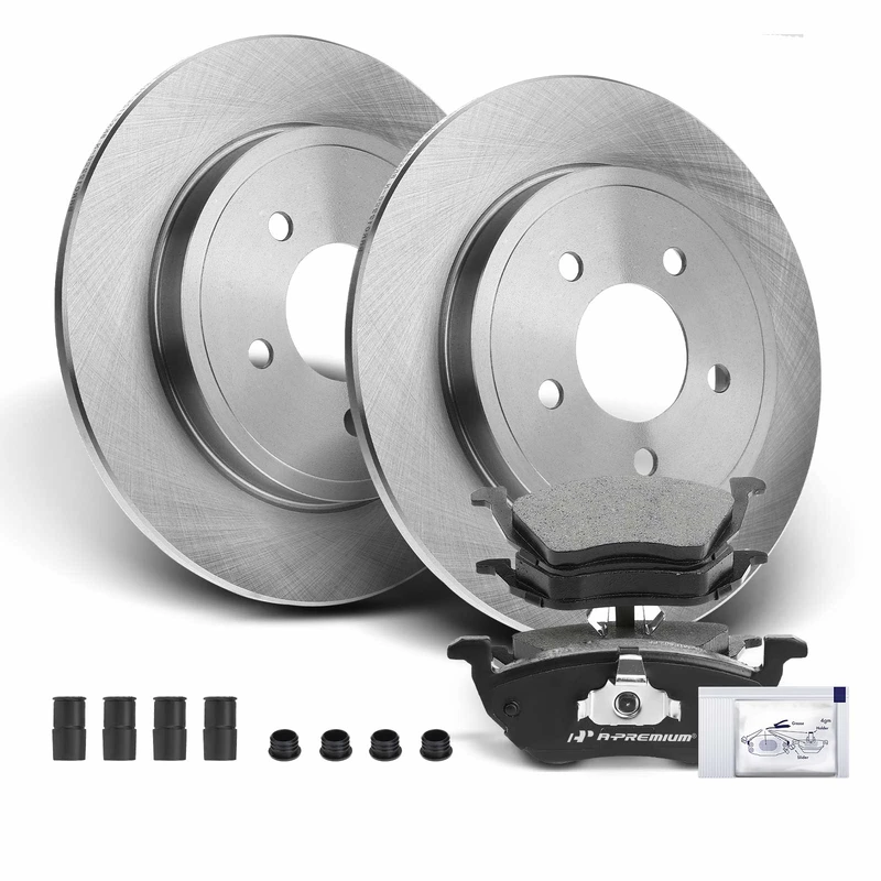 Brake Pad and Rotor Kit, 6 Pcs, Rear Driver & Passenger, A-Premium, APBRPR335