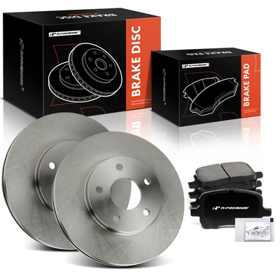 6 Pcs Front Disc Brake Rotors & Ceramic Brake Pads