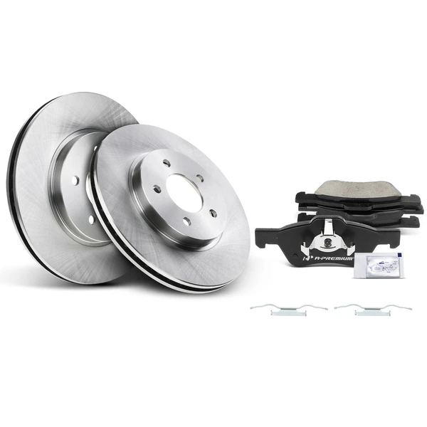 Disc Brake Rotors and Ceramic Pads Kit, 6 Pcs, Front Driver & Passenger, A-Premium, APBRPR177