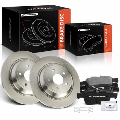 6 Pcs Rear Disc Brake Rotors & Brake Pads