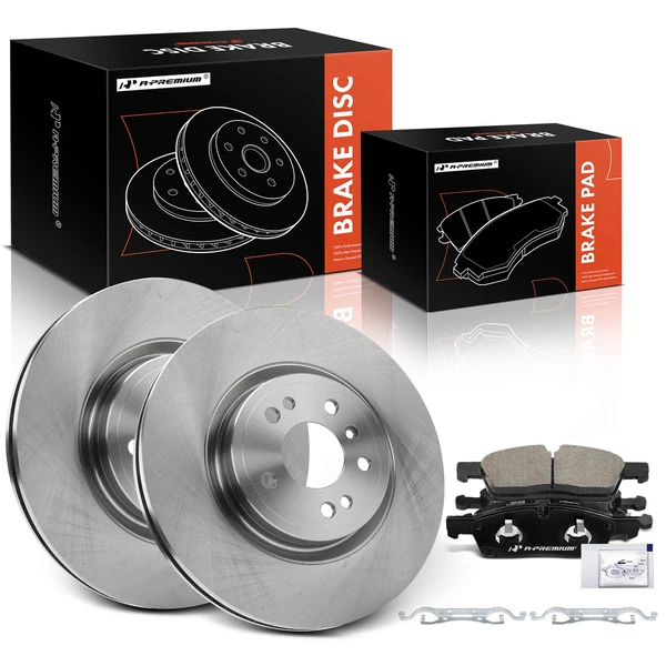 Disc Brake Rotors and Ceramic Pads Kit, 6 Pcs, Front Driver & Passenger, A-Premium, APBRPR1583