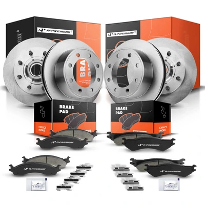 Front & Rear Disc Brake Rotors & Ceramic Brake Pads