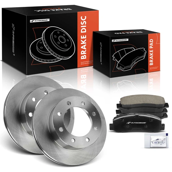 Disc Brake Rotors and Ceramic Pads Kit, 6 Pcs, Front Driver & Passenger, A-Premium, APBRPR1757