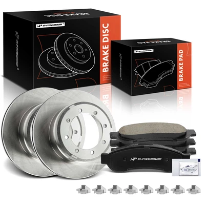 6 Pcs Rear Disc Brake Rotors & Ceramic Brake Pads