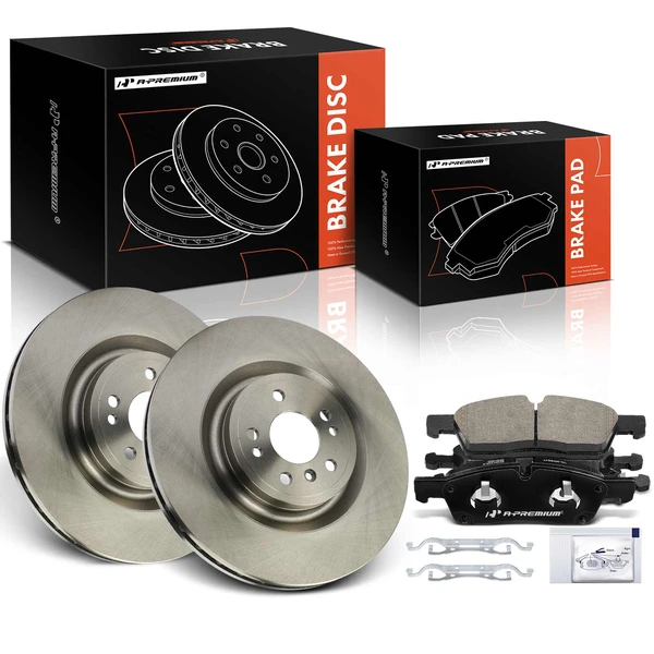 Disc Brake Rotors and Ceramic Pads Kit, 6 Pcs, Front Driver & Passenger, A-Premium, APBRPR1596