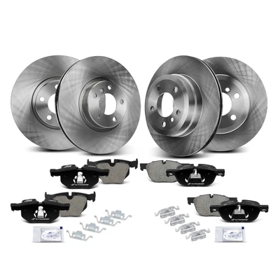 Front & Rear Disc Brake Rotors & Ceramic Brake Pads