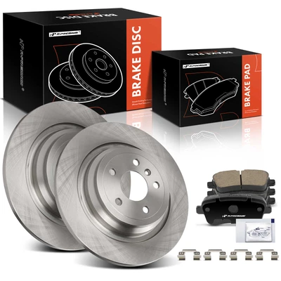 6 Pcs Rear Disc Brake Rotors & Ceramic Brake Pads