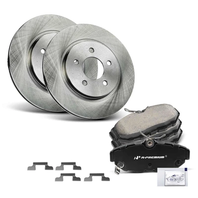 2010-2014 Ford Mustang Brake Rotor and Pad Kit, 6 Pcs, Rear Driver & Passenger, A-Premium, APBRPR1222