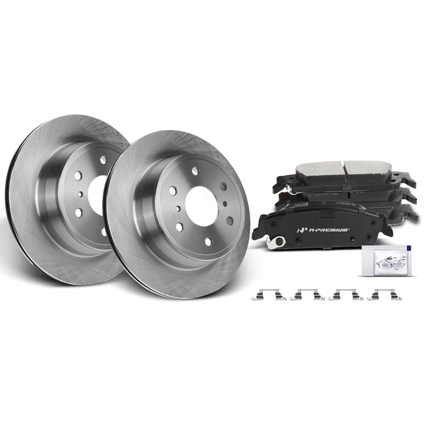 2015-2020 GMC Yukon Disc Brake Rotors and Ceramic Pads Kit, 6 Pcs, Rear Driver & Passenger, A-Premium, APBRPR037