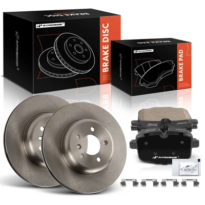 6 Pcs Rear Disc Brake Rotors & Ceramic Brake Pads