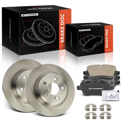 6 Pcs Rear Disc Brake Rotors & Ceramic Brake Pads