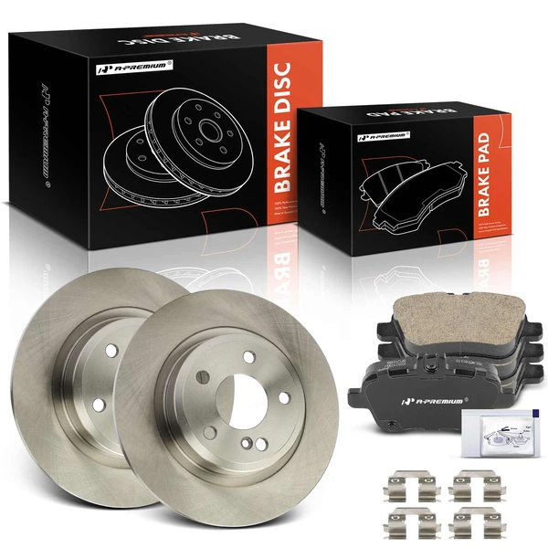 2017-2019 INFINITI QX30 Disc Brake Rotors and Ceramic Pads Kit, 6 Pcs, Rear Driver & Passenger, A-Premium, APBRPR1604