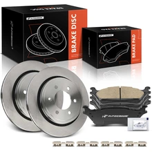 6 Pcs Rear Disc Brake Rotors & Ceramic Brake Pads