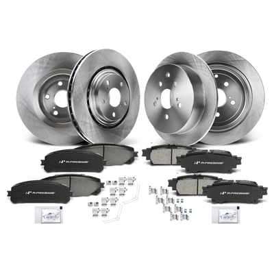 Front & Rear Disc Brake Rotors & Ceramic Brake Pads