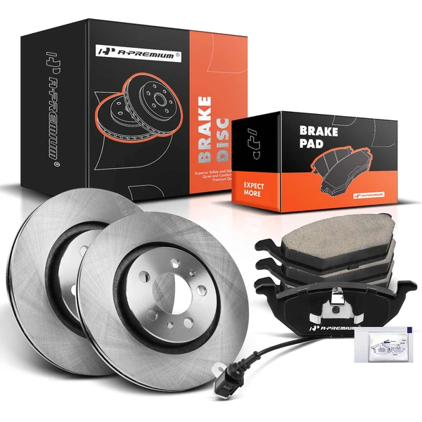 Disc Brake Rotors and Ceramic Pads Kit, 6 Pcs, Front Driver & Passenger, A-Premium, APBRPR1226