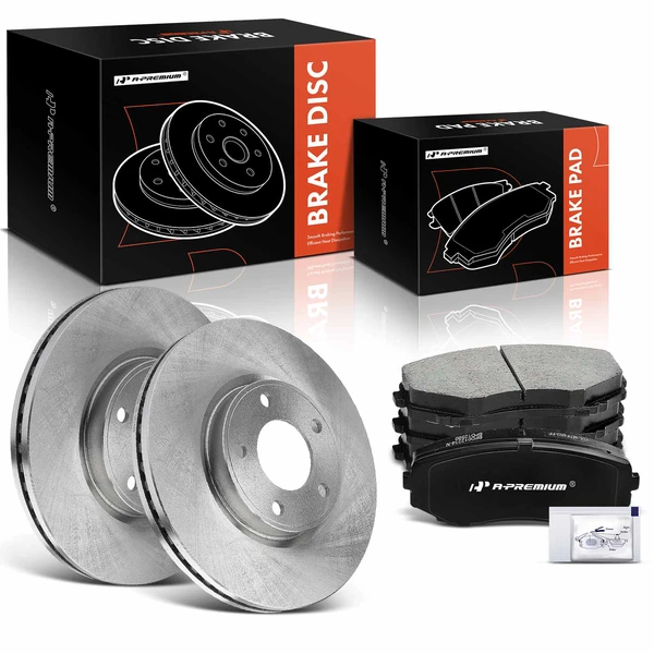 2007-2009 Lincoln MKX Disc Brake Rotors and Ceramic Pads Kit, 6 Pcs, Front Driver & Passenger, A-Premium, APBRPR528