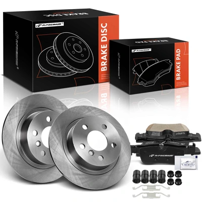 6 Pcs Rear Disc Rotors & Ceramic Brake Pads