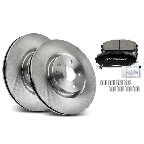 Disc Brake Rotors and Ceramic Pads Kit, 6 Pcs, Front Driver & Passenger, A-Premium, APBRPR187