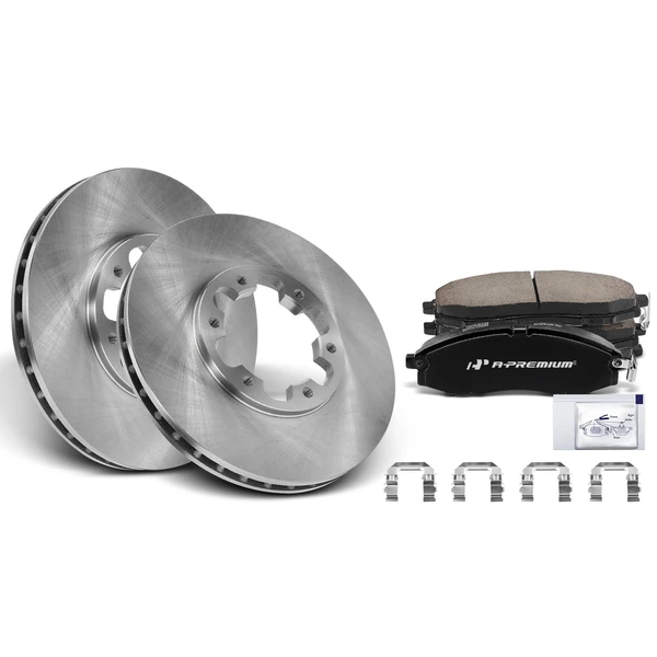 Disc Brake Rotors and Ceramic Pads Kit, 6 Pcs, Front Driver & Passenger, A-Premium, APBRPR844