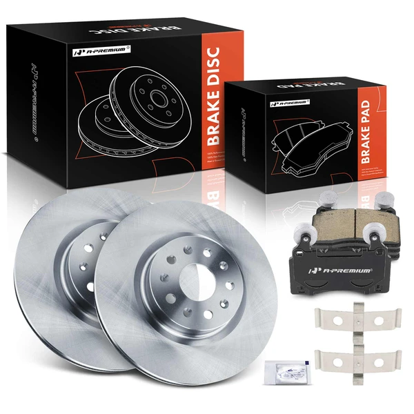 2016-2020 Cadillac CT6 Disc Brake Rotors and Ceramic Pads Kit, 6 Pcs, Front Driver & Passenger, A-Premium, APBRPR1606