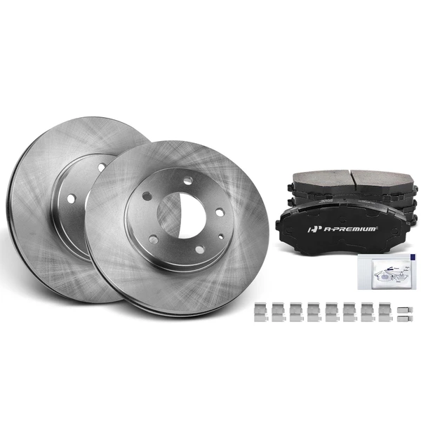 Disc Brake Rotors and Ceramic Pads Kit, 6 Pcs, Front Driver & Passenger, A-Premium, APBRPR842